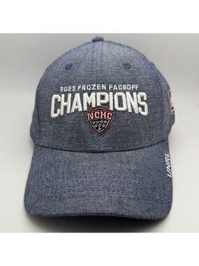 UNRL 2023 Frozen Fadeoff NCHC Champions Blue Adjustable Snapback Hat Cap NCAA